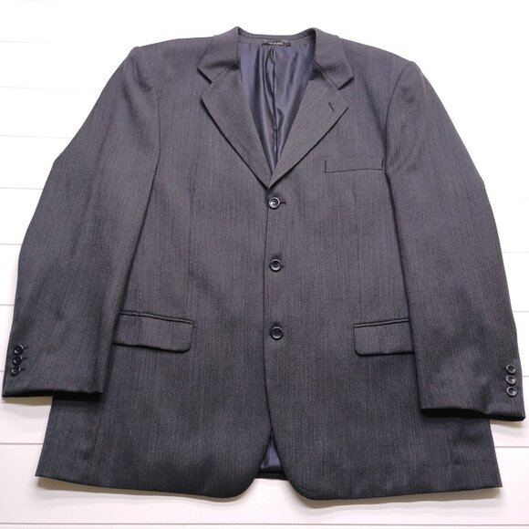 Naldini Italy Super 120s Virgin Wool Gray Blazer Sport Coat 50R Made in Italy - Picture 2 of 11